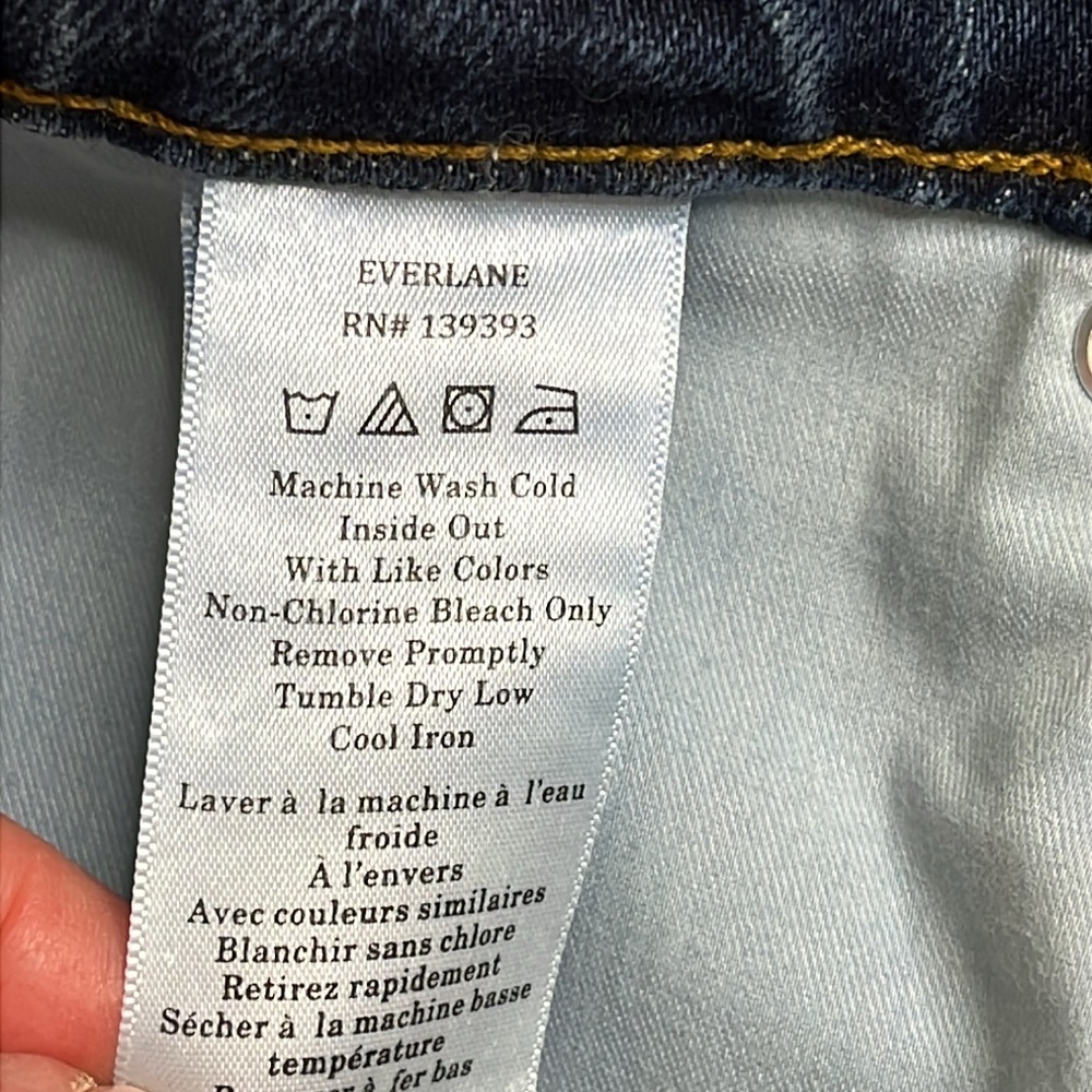 Everlane The Way High Jean Abyss Released Hem Straight leg Denim Jeans, size 25 - Picture 16 of 17